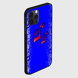Чехол для iPhone 12 Pro Max Jojos bizarre adventure - синяя символига-лого, цвет: 3D-черный — фото 2
