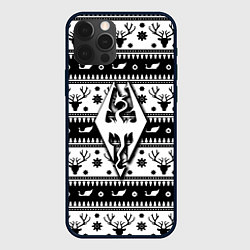 Чехол для iPhone 12 Pro Max The Elder Scrolls winter deer pattern, цвет: 3D-черный