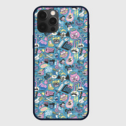 Чехол для iPhone 12 Pro Max Дудл животные и меч, цвет: 3D-черный