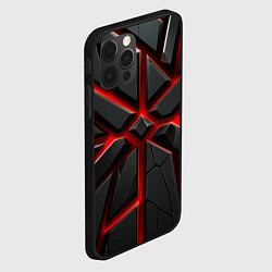 Чехол для iPhone 12 Pro Max Черные геометрические объемные фигуры, цвет: 3D-черный — фото 2