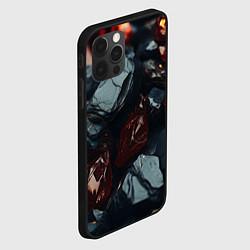 Чехол для iPhone 12 Pro Max Темные блестящие абстрактные камни, цвет: 3D-черный — фото 2