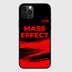 Чехол для iPhone 12 Pro Max Mass Effect - red gradient посередине, цвет: 3D-черный