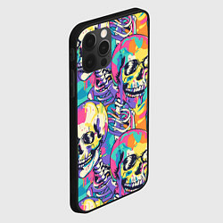Чехол для iPhone 12 Pro Max Граффити череп разноцветный, цвет: 3D-черный — фото 2