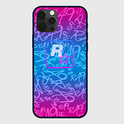 Чехол для iPhone 12 Pro Max Rock star neon, цвет: 3D-черный