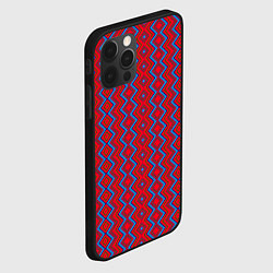 Чехол для iPhone 12 Pro Max Красно -синий геометрический узор зиг заг вертикал, цвет: 3D-черный — фото 2