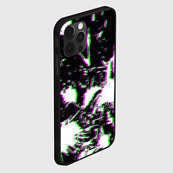 Чехол для iPhone 12 Pro Max Краски глитч неон, цвет: 3D-черный — фото 2