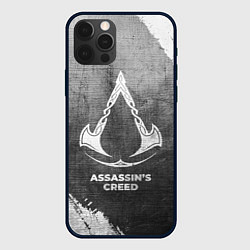 Чехол для iPhone 12 Pro Max Assassins Creed - grey gradient, цвет: 3D-черный
