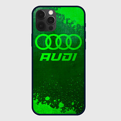 Чехол для iPhone 12 Pro Max Audi - green gradient, цвет: 3D-черный