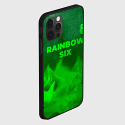 Чехол для iPhone 12 Pro Max Rainbow Six - green gradient посередине, цвет: 3D-черный — фото 2