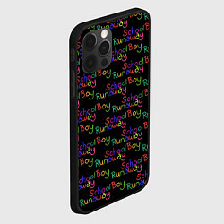 Чехол для iPhone 12 Pro Max Logo - Schoolboy Runaway pattern, цвет: 3D-черный — фото 2