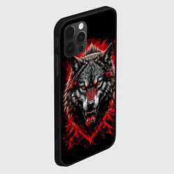 Чехол для iPhone 12 Pro Max Морда волка в крови, цвет: 3D-черный — фото 2