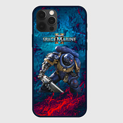 Чехол для iPhone 12 Pro Max Warhammer 40000 space marine 2 ультрамарин, цвет: 3D-черный