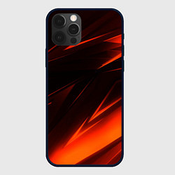 Чехол для iPhone 12 Pro Max Geometry orange stripes, цвет: 3D-черный