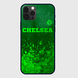 Чехол для iPhone 12 Pro Max Chelsea - green gradient посередине, цвет: 3D-черный