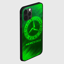 Чехол для iPhone 12 Pro Max Mercedes - green gradient, цвет: 3D-черный — фото 2