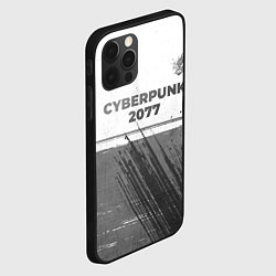 Чехол для iPhone 12 Pro Max Cyberpunk 2077 - white gradient посередине, цвет: 3D-черный — фото 2