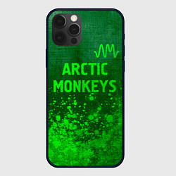 Чехол для iPhone 12 Pro Max Arctic Monkeys - green gradient посередине, цвет: 3D-черный