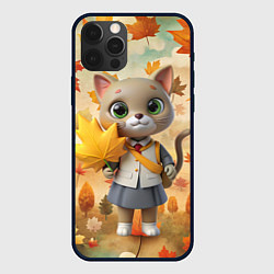 Чехол для iPhone 12 Pro Max Кошечка школьница, цвет: 3D-черный