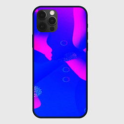 Чехол для iPhone 12 Pro Max Неоновая геометрия текстура, цвет: 3D-черный
