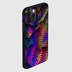 Чехол для iPhone 12 Pro Max Неоновая абстракция выпуклая, цвет: 3D-черный — фото 2