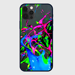 Чехол для iPhone 12 Pro Max Неоновые краски всплеск, цвет: 3D-черный