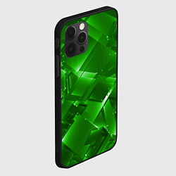 Чехол для iPhone 12 Pro Max Прозрачная изумрудная геометрия, цвет: 3D-черный — фото 2