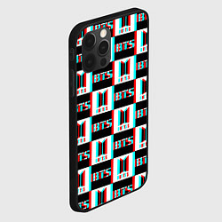 Чехол для iPhone 12 Pro Max BTS glitch pattern, цвет: 3D-черный — фото 2