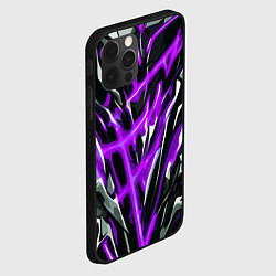 Чехол для iPhone 12 Pro Max Фиолетовая энергетическая абстракция, цвет: 3D-черный — фото 2