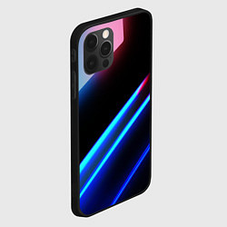 Чехол для iPhone 12 Pro Max Неоновые линии текстура, цвет: 3D-черный — фото 2