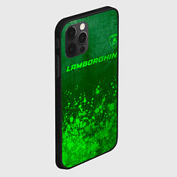 Чехол для iPhone 12 Pro Max Lamborghini - green gradient посередине, цвет: 3D-черный — фото 2