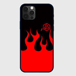 Чехол для iPhone 12 Pro Max Linkin park logo fire, цвет: 3D-черный