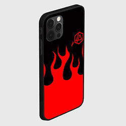 Чехол для iPhone 12 Pro Max Linkin park logo fire, цвет: 3D-черный — фото 2