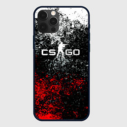 Чехол для iPhone 12 Pro Max CSGO брызги красок, цвет: 3D-черный