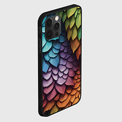 Чехол для iPhone 12 Pro Max Чешуя дракона перьями, цвет: 3D-черный — фото 2