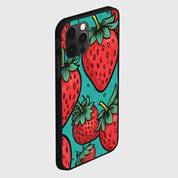 Чехол для iPhone 12 Pro Max Клубнички контрасты, цвет: 3D-черный — фото 2