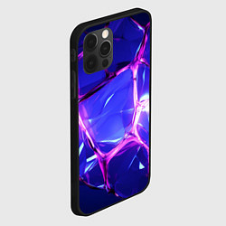 Чехол для iPhone 12 Pro Max Блестящие синие камни текстура, цвет: 3D-черный — фото 2