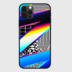 Чехол для iPhone 12 Pro Max Neon stripes geometry, цвет: 3D-черный