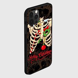 Чехол для iPhone 12 Pro Max Merry Christmas - skeleton, цвет: 3D-черный — фото 2