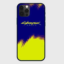 Чехол для iPhone 12 Pro Max Cyberpunk 2077 краски жёлтые, цвет: 3D-черный