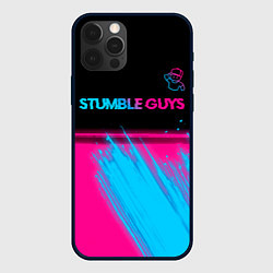 Чехол для iPhone 12 Pro Max Stumble Guys - neon gradient посередине, цвет: 3D-черный