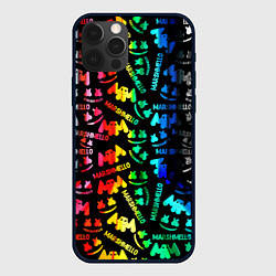 Чехол для iPhone 12 Pro Max Marshmello neon color, цвет: 3D-черный