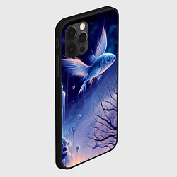 Чехол для iPhone 12 Pro Max Крылатая рыба - сюрреализм, цвет: 3D-черный — фото 2