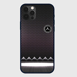 Чехол для iPhone 12 Pro Max Mercedes benz carbon steel, цвет: 3D-черный