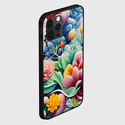 Чехол для iPhone 12 Pro Max Объемные цветы лето, цвет: 3D-черный — фото 2