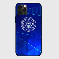 Чехол для iPhone 12 Pro Max Ramones blue poly, цвет: 3D-черный