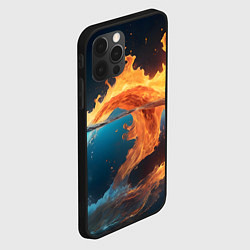 Чехол для iPhone 12 Pro Max Вода и огонь, цвет: 3D-черный — фото 2