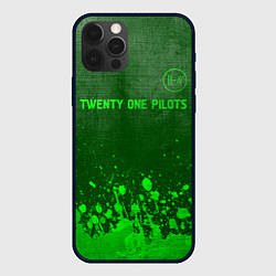 Чехол для iPhone 12 Pro Max Twenty One Pilots - green gradient посередине, цвет: 3D-черный