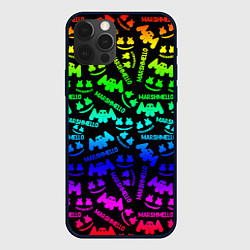 Чехол для iPhone 12 Pro Max Marshmello neon steel pattern, цвет: 3D-черный