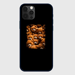 Чехол для iPhone 12 Pro Max Куча меховых игрушечных медведей, цвет: 3D-черный