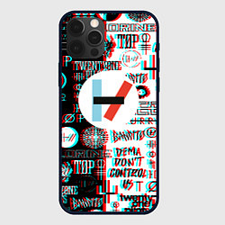 Чехол для iPhone 12 Pro Max Twenty one pilots glitch pattern, цвет: 3D-черный